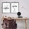 Stupell Industries Simple Coffee Wine Drawing 2 pc Framed Giclee Wall Art Set Design by Martina Pavlova